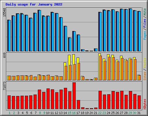 Daily usage for January 2022