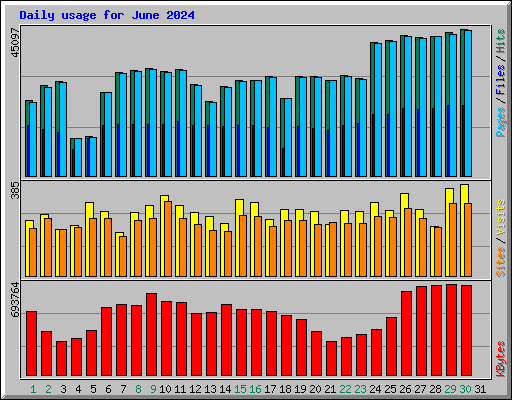 Daily usage for June 2024