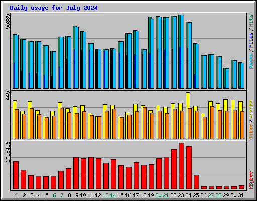 Daily usage for July 2024