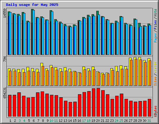 Daily usage for May 2025