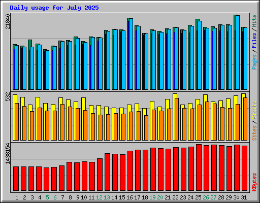 Daily usage for July 2025