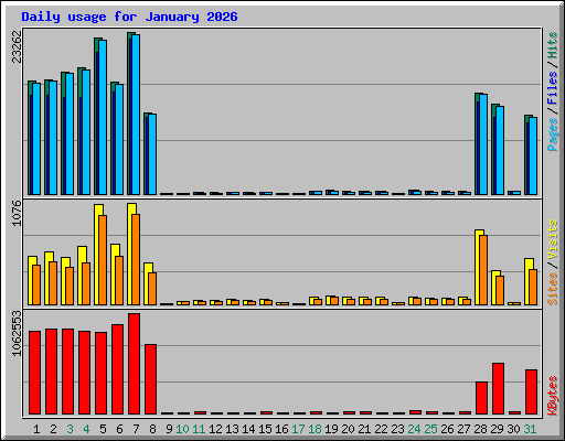 Daily usage for January 2026