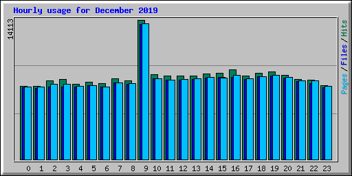 Hourly usage for December 2019